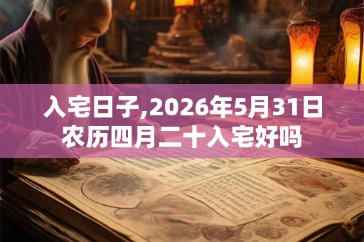 入宅日子,2026年5月31日农历四月二十入宅好吗