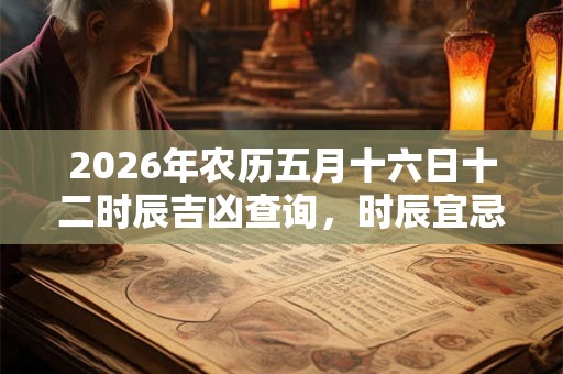 2026年农历五月十六日十二时辰吉凶查询，时辰宜忌查询