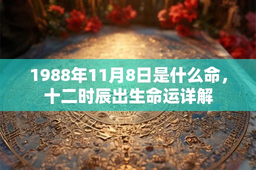 1988年11月8日是什么命，十二时辰出生命运详解