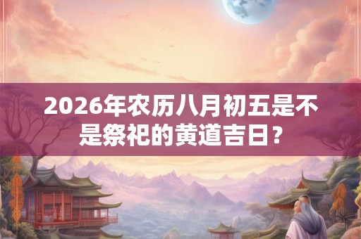 2026年农历八月初五是不是祭祀的黄道吉日？