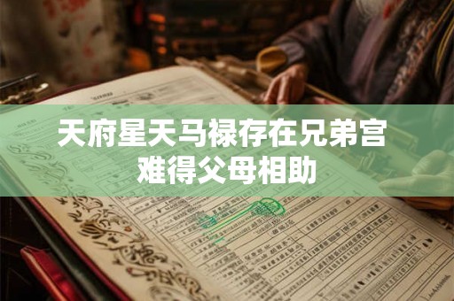 天府星天马禄存在兄弟宫 难得父母相助