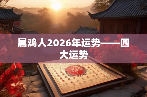 属鸡人2026年运势——四大运势