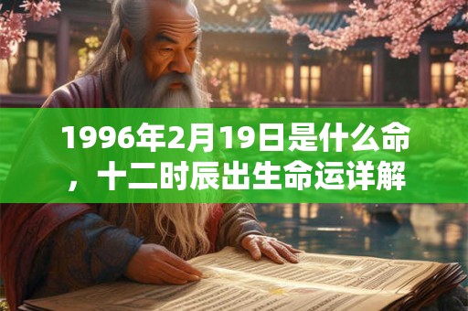 1996年2月19日是什么命，十二时辰出生命运详解