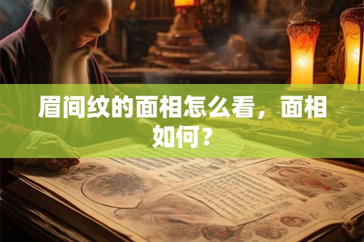 眉间纹的面相怎么看，面相如何？