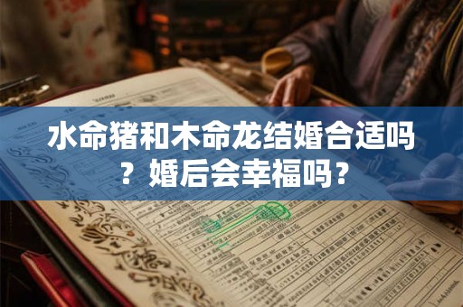 水命猪和木命龙结婚合适吗？婚后会幸福吗？