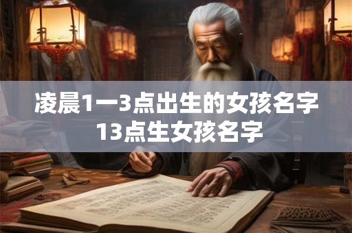 凌晨1一3点出生的女孩名字 13点生女孩名字