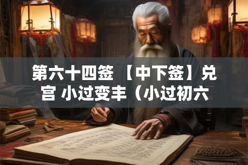 第六十四签 【中下签】兑宫 小过变丰(小过初六 第六十四签 【中下签】兑宫 小过变丰(小过初六
