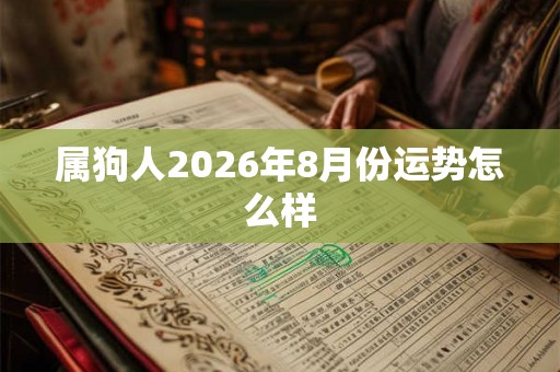 属狗人2026年8月份运势怎么样
