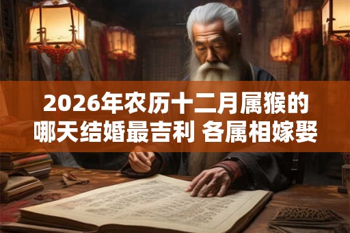 2026年农历十二月属猴的哪天结婚最吉利 各属相嫁娶吉日 2026年农历十二月属猴的哪天结婚最吉利 各属相嫁娶吉日