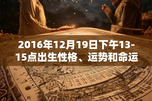 2016年12月19日下午13-15点出生性格、运势和命运