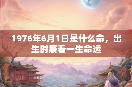 1976年6月1日是什么命，出生时辰看一生命运