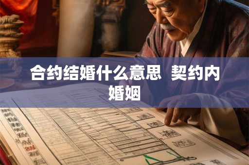 合约结婚什么意思  契约内婚姻
