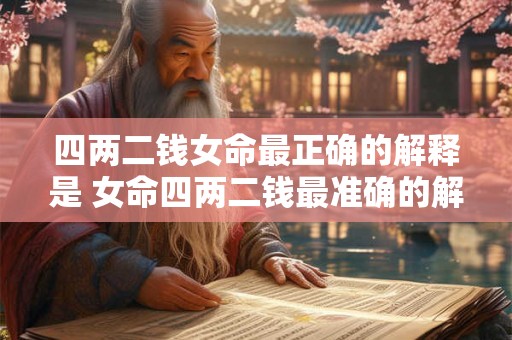 四两二钱女命最正确的解释是 女命四两二钱最准确的解释