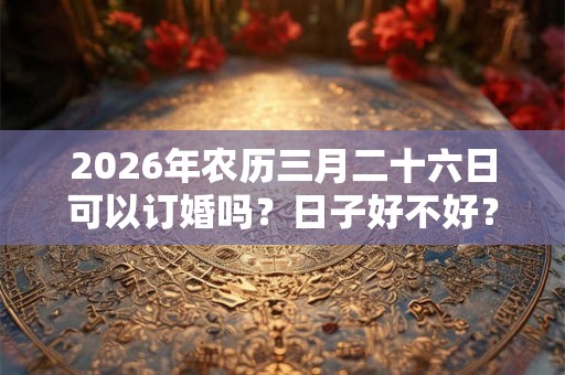 2026年农历三月二十六日可以订婚吗？日子好不好？