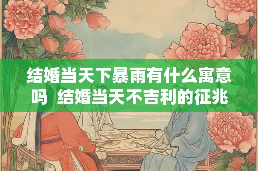 结婚当天下暴雨有什么寓意吗  结婚当天不吉利的征兆