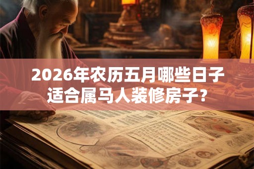 2026年农历五月哪些日子适合属马人装修房子? 2026年农历五月哪些日子适合属马人装修房子?