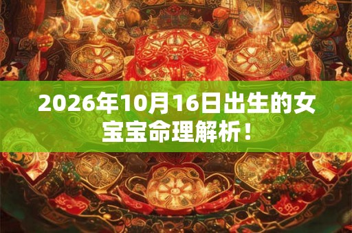 2026年10月16日出生的女宝宝命理解析! 2026年10月16日出生的女宝宝命理解析!