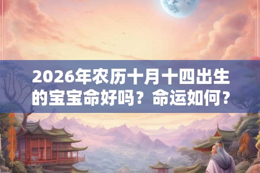 2026年农历十月十四出生的宝宝命好吗？命运如何？
