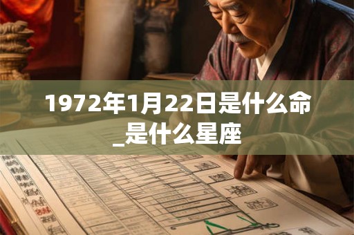 1972年1月22日是什么命_是什么星座