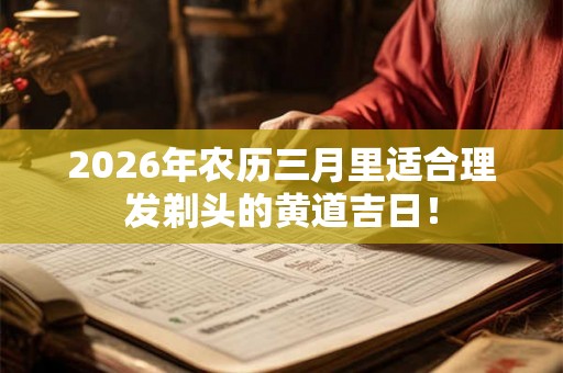 2026年农历三月里适合理发剃头的黄道吉日! 2026年农历三月里适合理发剃头的黄道吉日!