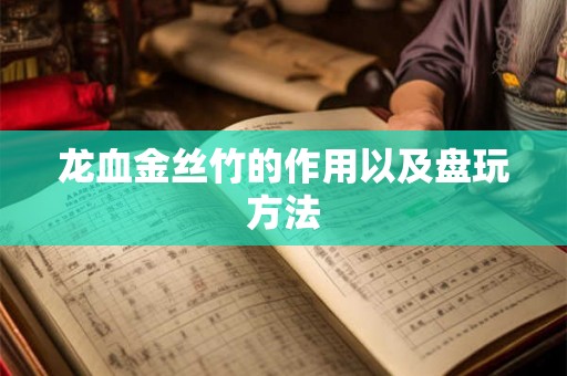 龙血金丝竹的作用以及盘玩方法