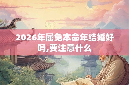 2026年属兔本命年结婚好吗,要注意什么 2026年属兔本命年结婚好吗,要注意什么