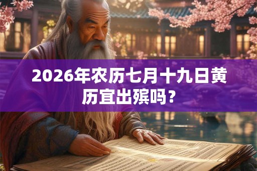 2026年农历七月十九日黄历宜出殡吗？