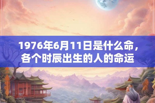 1976年6月11日是什么命,各个时辰出生的人的命运 1976年6月11日是什么命,各个时辰出生的人的命运