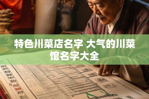 特色川菜店名字 大气的川菜馆名字大全