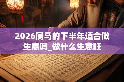 2026属马的下半年适合做生意吗_做什么生意旺