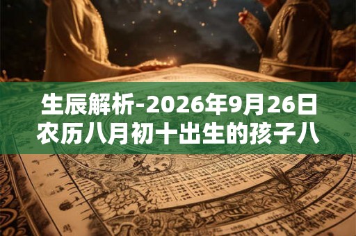 生辰解析-2026年9月26日农历八月初十出生的孩子八字起名