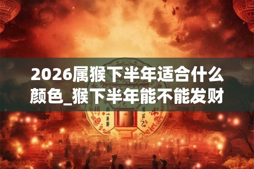 2026属猴下半年适合什么颜色_猴下半年能不能发财