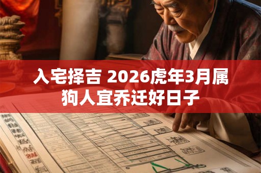 入宅择吉 2026虎年3月属狗人宜乔迁好日子