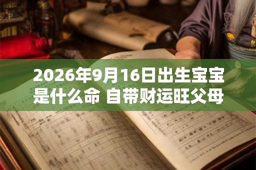 2026年9月16日出生宝宝是什么命 自带财运旺父母