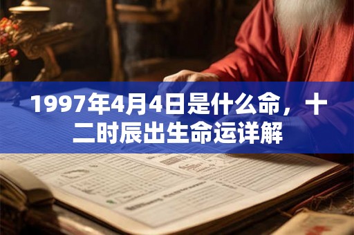1997年4月4日是什么命，十二时辰出生命运详解
