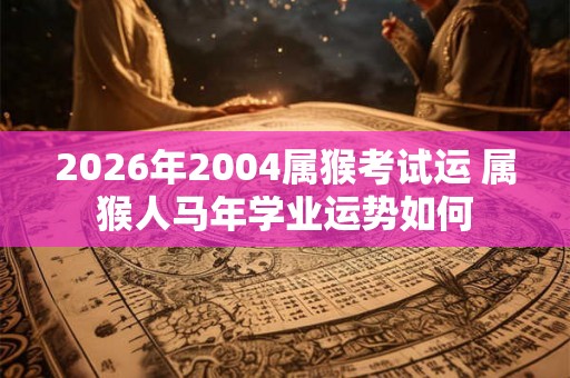 2026年2004属猴考试运 属猴人马年学业运势如何