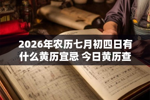 2026年农历七月初四日有什么黄历宜忌 今日黄历查询