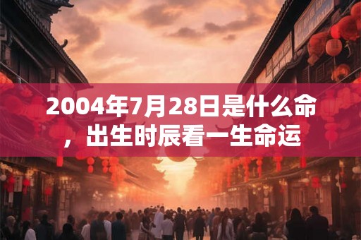 2004年7月28日是什么命，出生时辰看一生命运