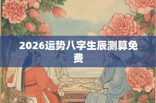 2026运势八字生辰测算免费