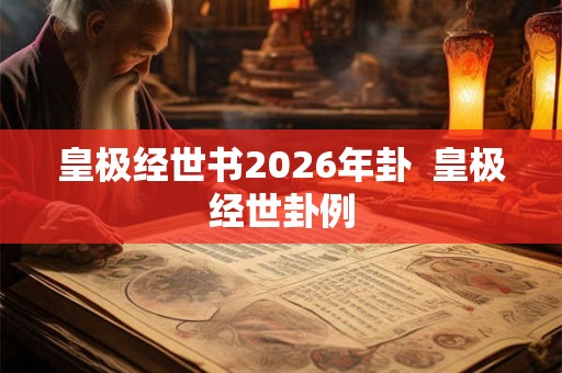 皇极经世书2026年卦  皇极经世卦例