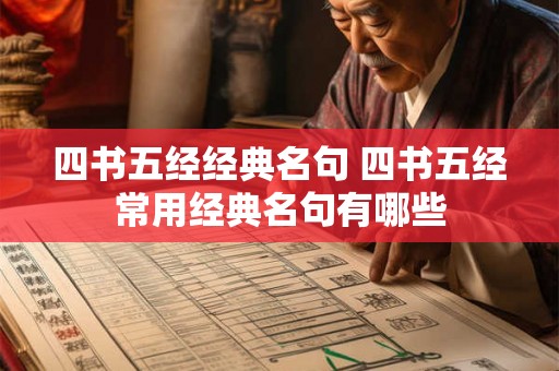 四书五经经典名句 四书五经常用经典名句有哪些