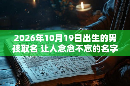 2026年10月19日出生的男孩取名 让人念念不忘的名字