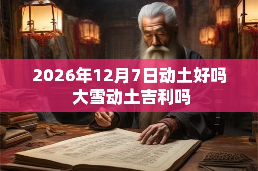 2026年12月7日动土好吗 大雪动土吉利吗 2026年12月7日动土好吗 大雪动土吉利吗