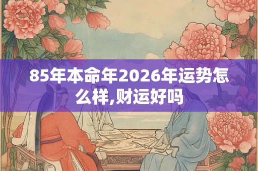 85年本命年2026年运势怎么样,财运好吗