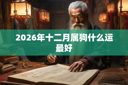 2026年十二月属狗什么运最好 2026年十二月属狗什么运最好