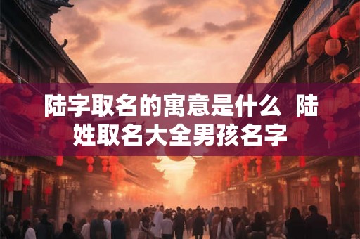 陆字取名的寓意是什么  陆姓取名大全男孩名字