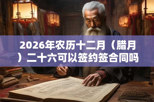 2026年农历十二月（腊月）二十六可以签约签合同吗？