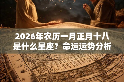 2026年农历一月正月十八是什么星座？命运运势分析！