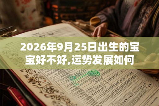 2026年9月25日出生的宝宝好不好,运势发展如何