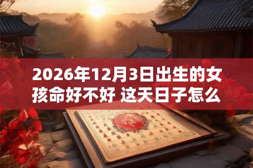 2026年12月3日出生的女孩命好不好 这天日子怎么样